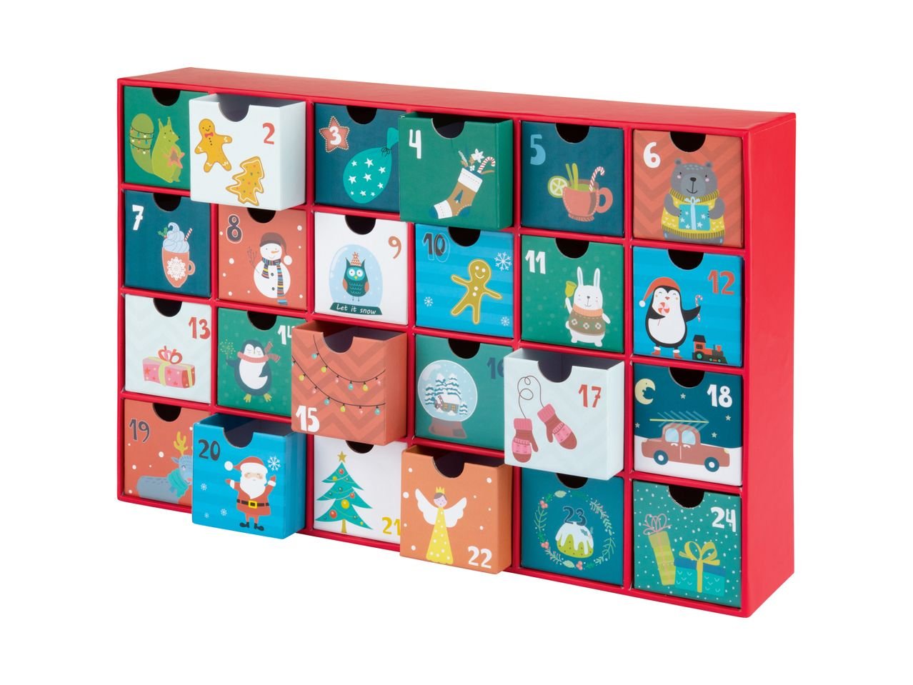 Calendario dell'avvento con cassetti