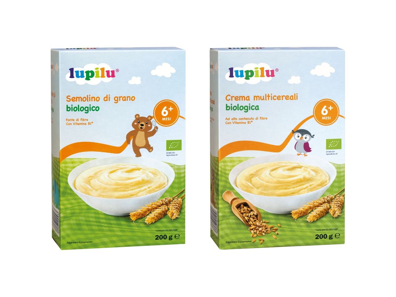 Semolino di grano o crema multicereali biologici
