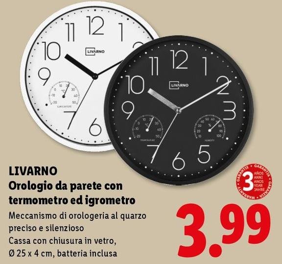 Orologio Da Parete Con Termometro Ed Igrometro