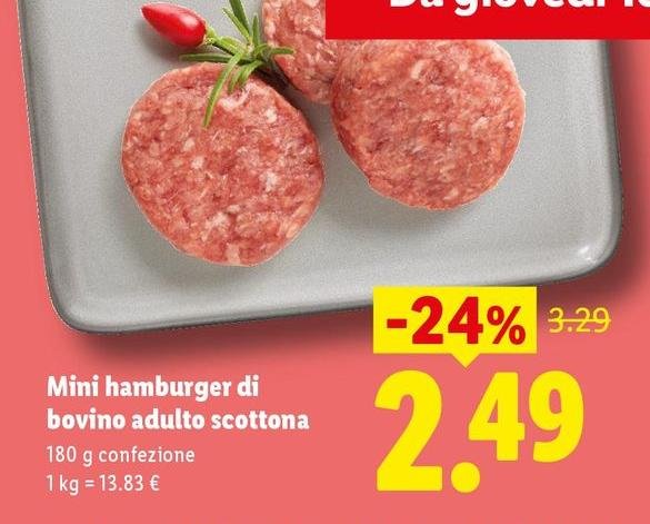 Mini Hamburger Di Bovino Adulto Scottona