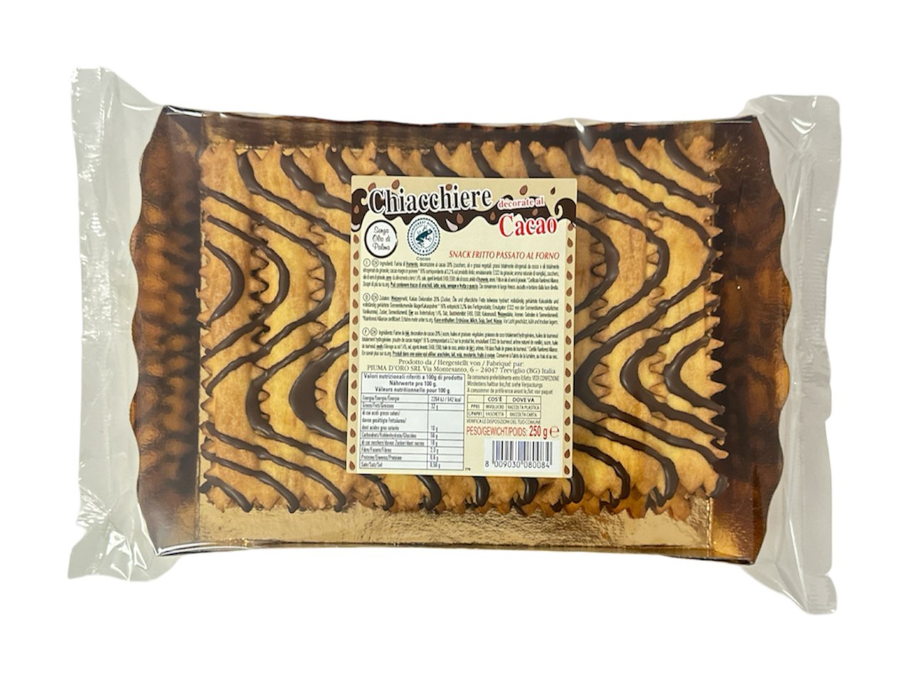 Chiacchiere decorate al cacao