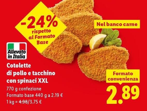 Cotolette Di Pollo E Tacchino Con Spinaci XXL