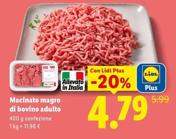 Macinato Magro Di Bovino Adulto