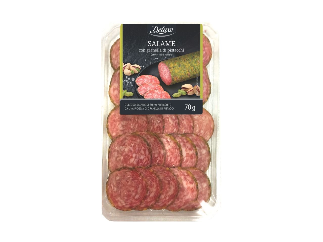 Salame ricoperto con granella di pistacchi