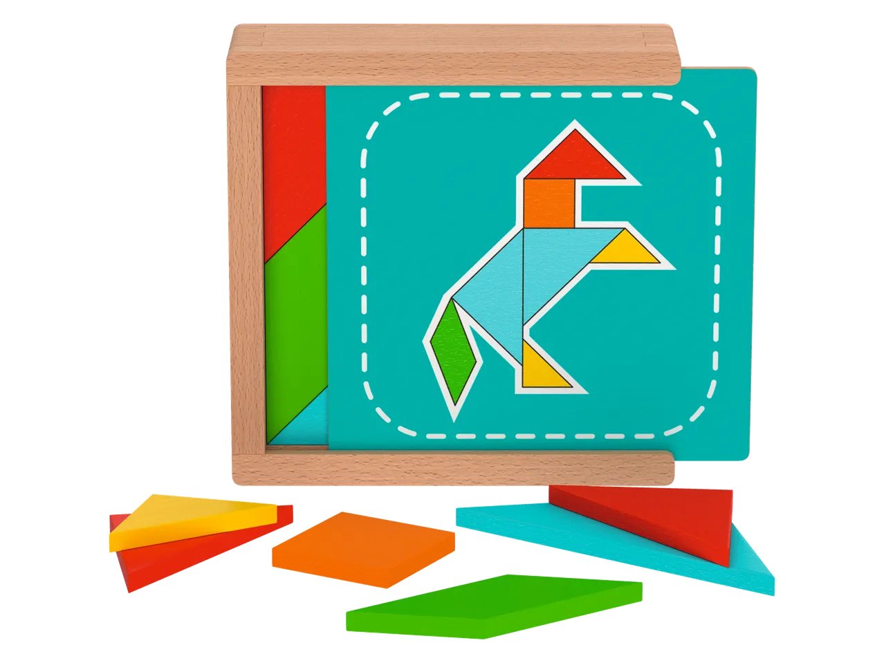Gioco didattico in legno "Memo, calcolo, lettere, orologio o tangram"