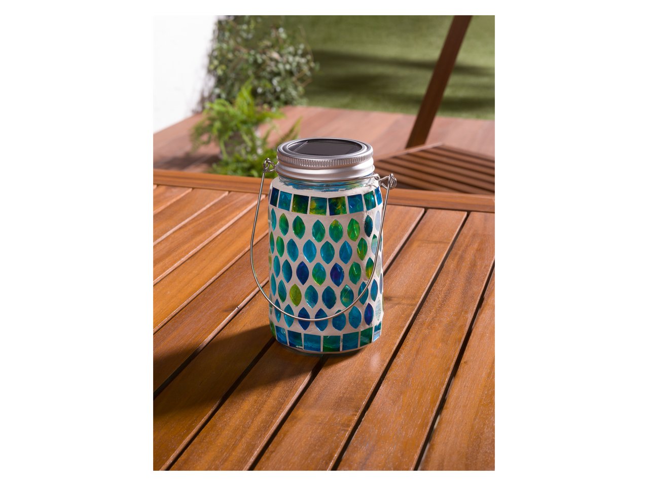 Vaso decorativo in vetro ad energia solare