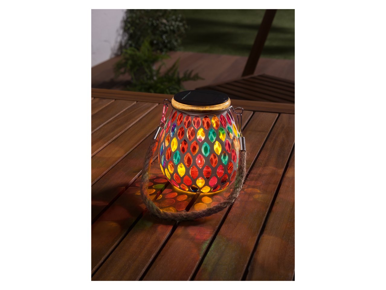 Vaso decorativo in vetro ad energia solare