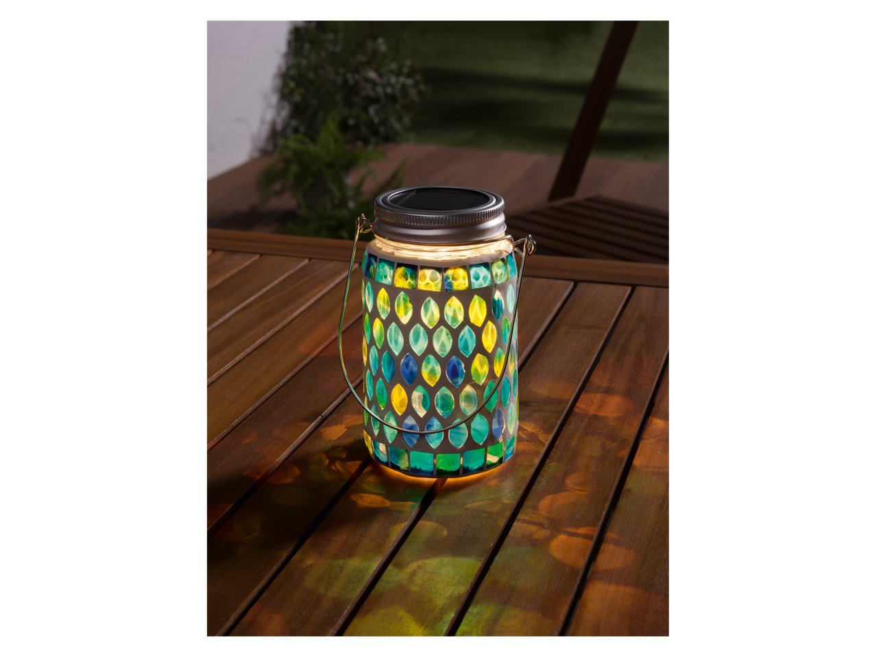 Vaso decorativo in vetro ad energia solare