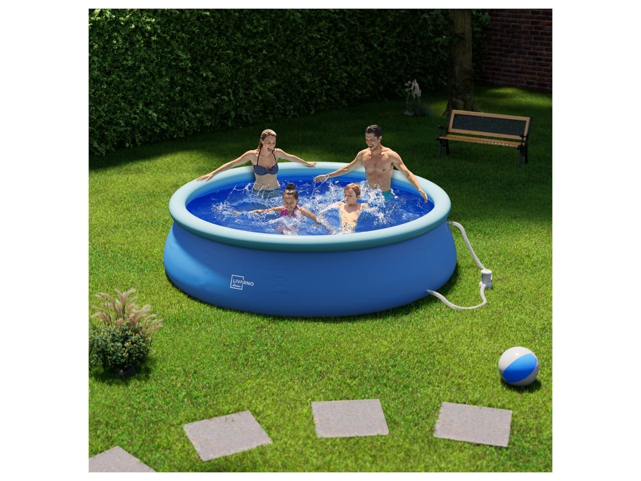 Piscina gonfiabile con pompa a filtro inclusa