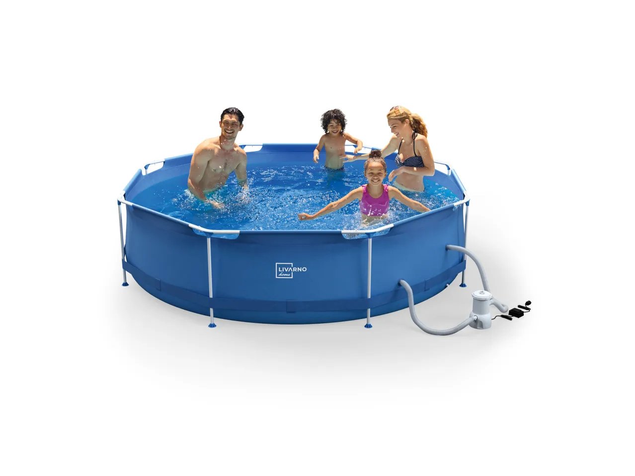 Piscina con struttura in metallo con pompa a filtro inclusa