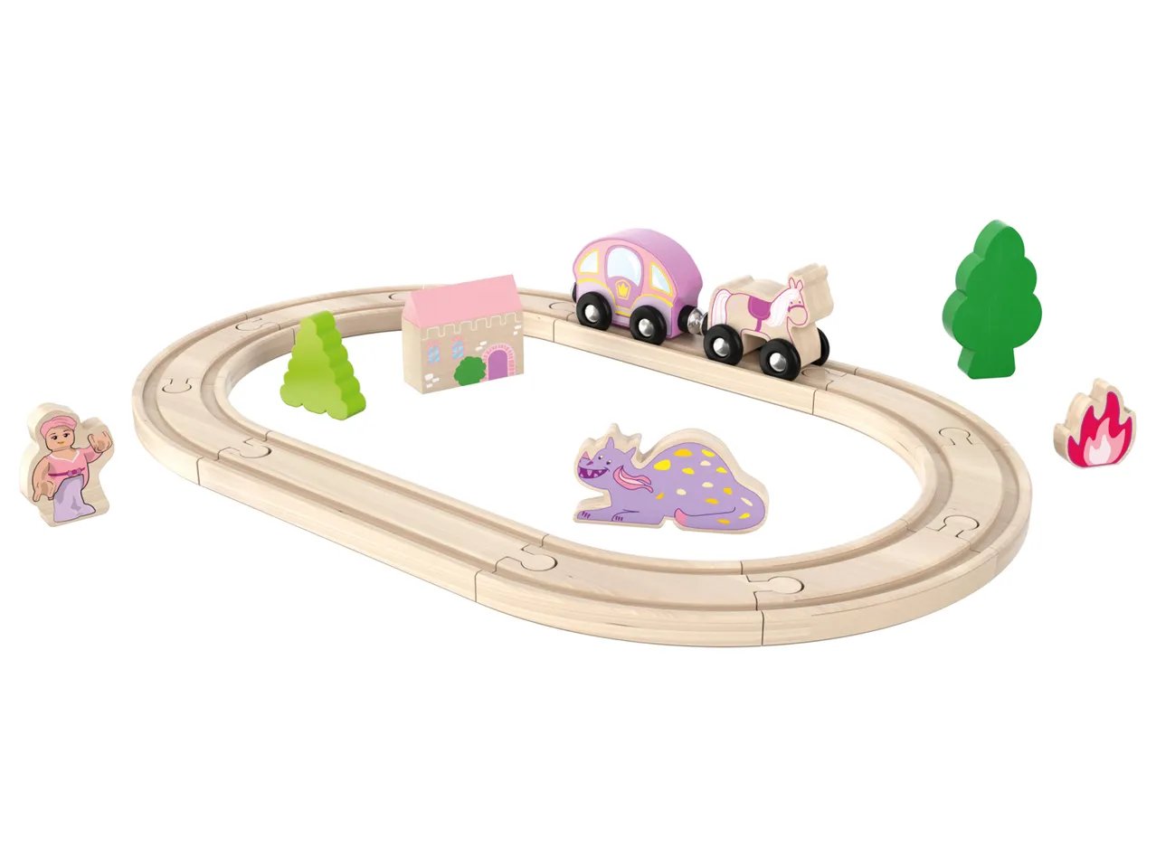 Mini pista in legno “Principessa, Fattoria, Polizia o Pompieri”