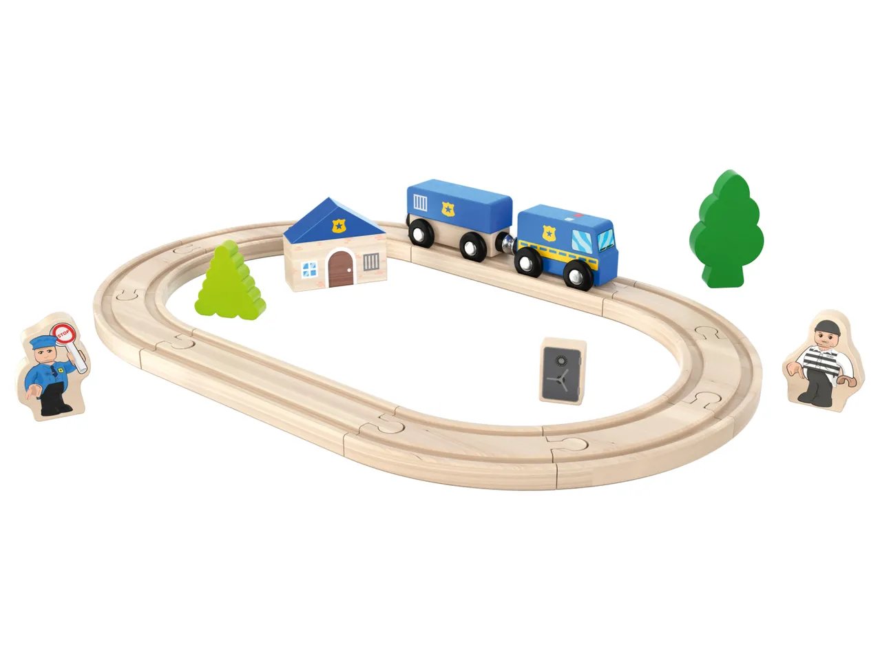 Mini pista in legno “Principessa, Fattoria, Polizia o Pompieri”