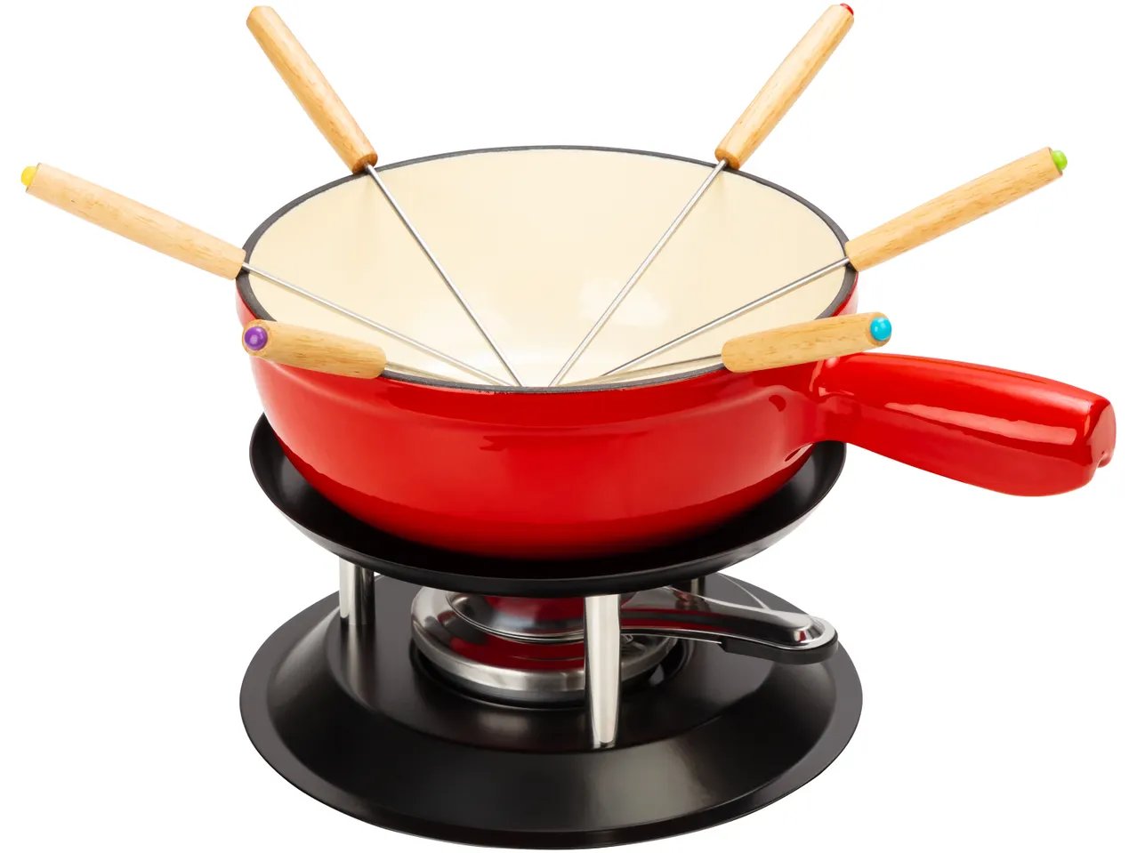 Kit in ghisa per fonduta, 9 pezzi