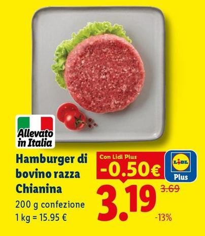 Hamburger Di Bovino Razza Chianina