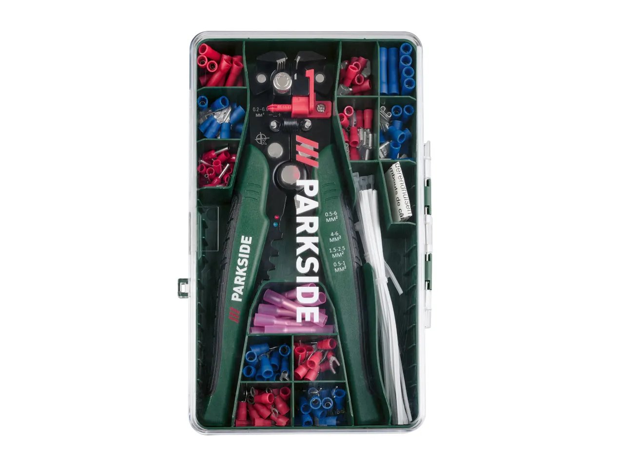 Parkside - Set Spelafili Automatica E Pinza Crimpatrice 231 Pezzi