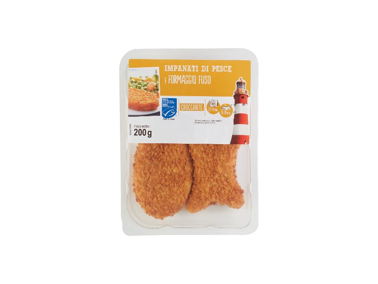 2 cotolette di pesce con formaggio