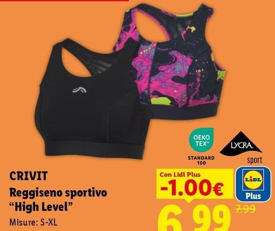 Crivit - Reggiseno Sportivo "High Level"