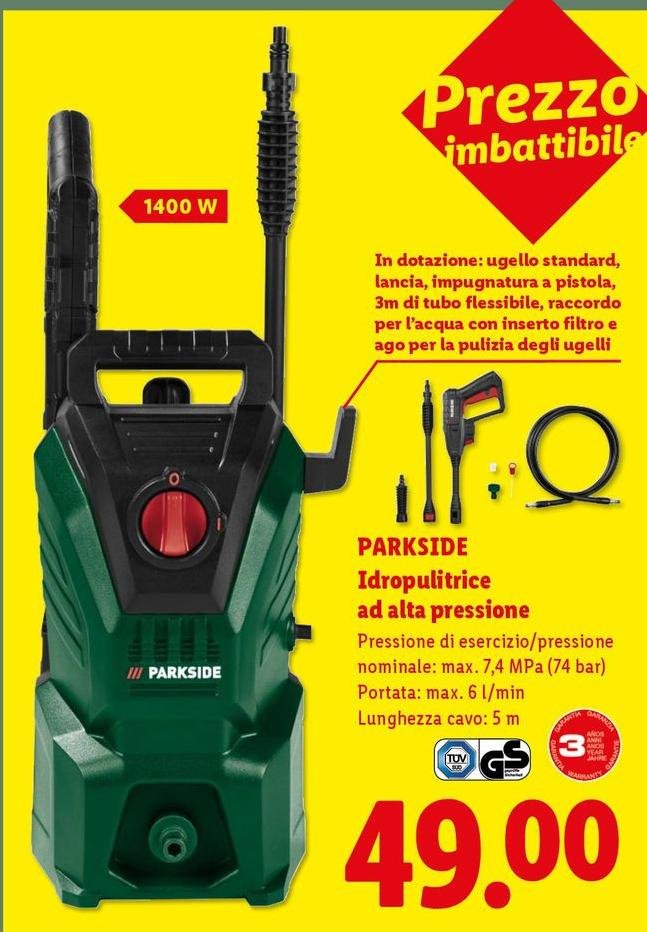 Parkside - Idropulitrice Ad Alta Pressione