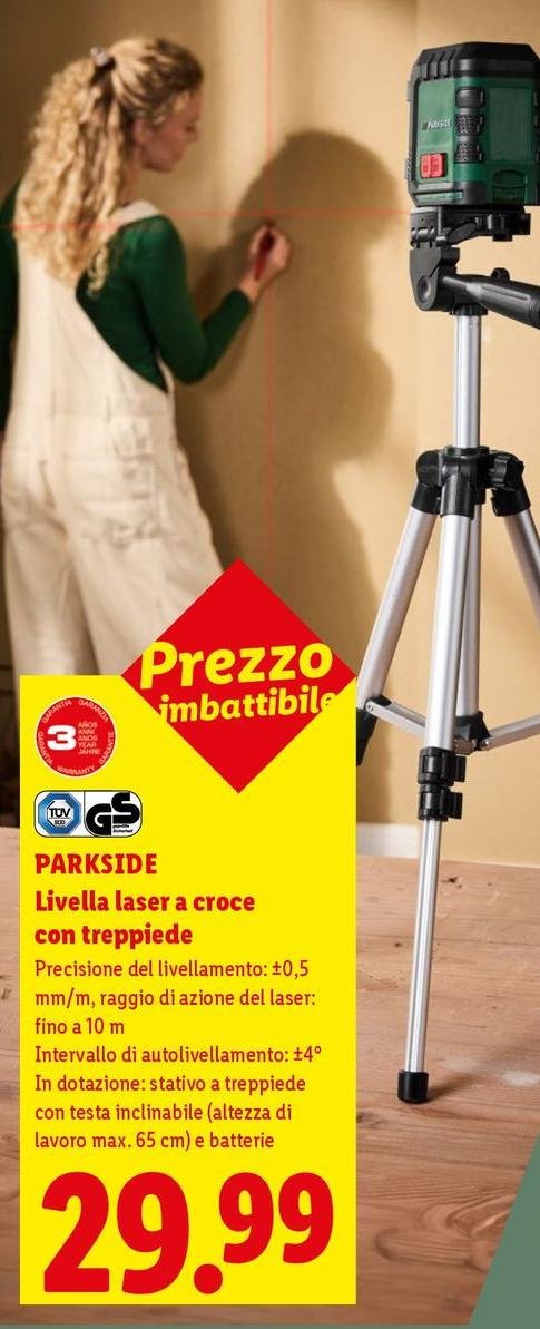 Parkside - Livella Laser A Croce Con Treppiede