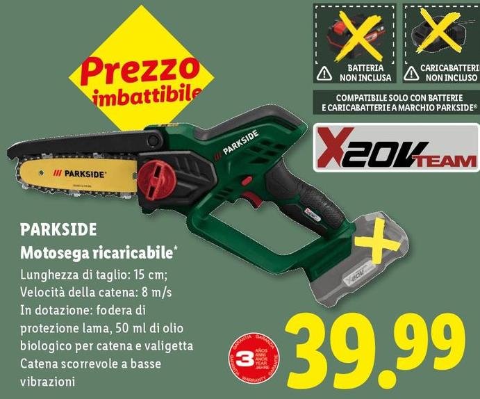 Parkside - Motosega Ricaricabile
