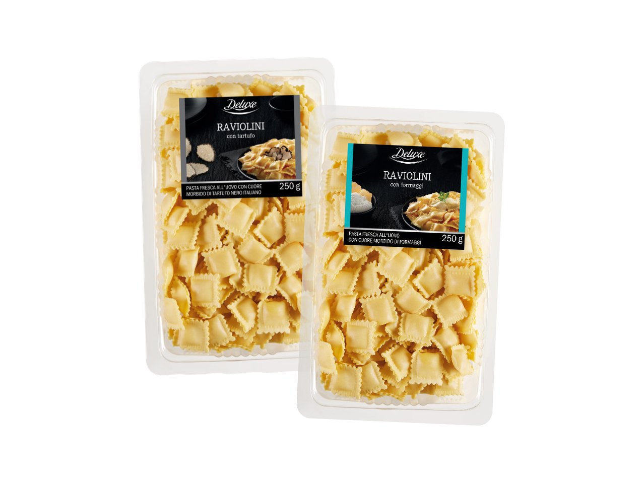 Raviolini con tartufo o con formaggi