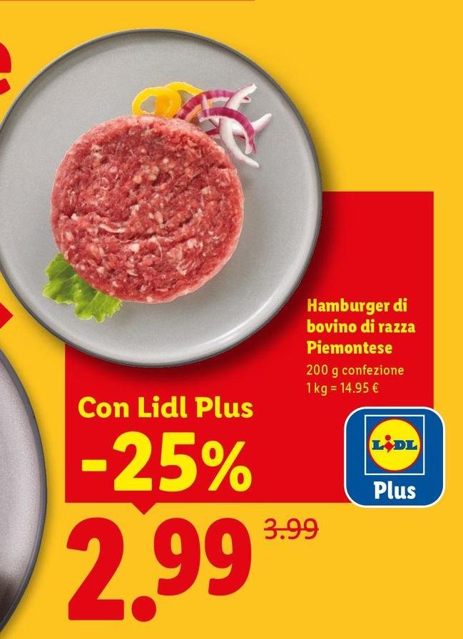 Hamburger Di Bovino Di Razza Piemontese