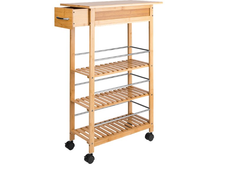 Carrello da cucina in bambù