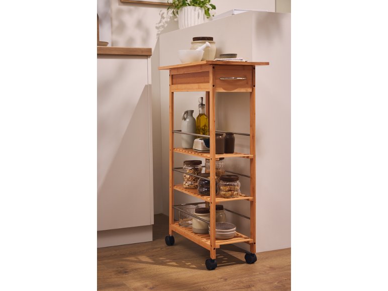 Carrello da cucina in bambù