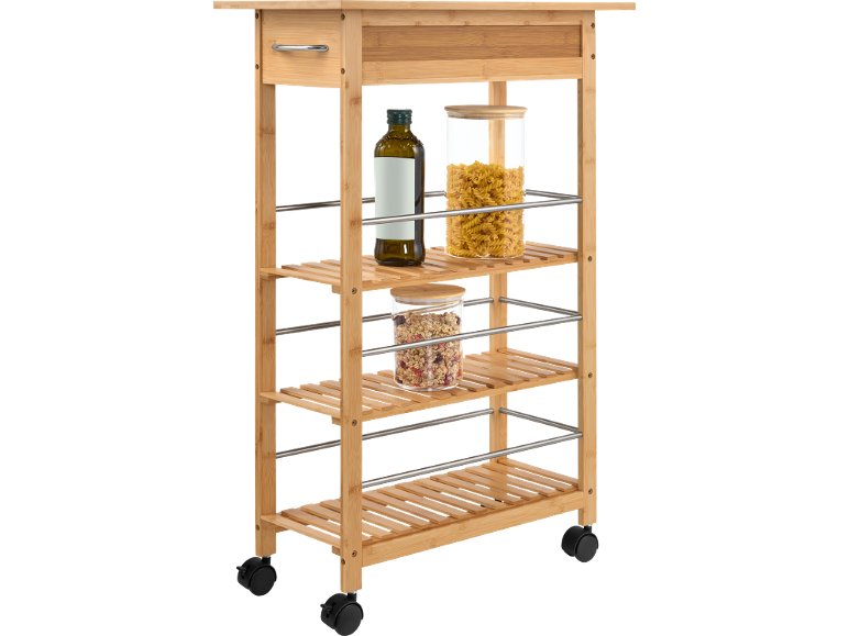 Carrello da cucina in bambù