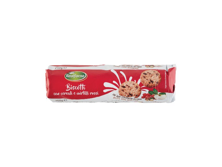 Biscotti con cereali e mirtilli rossi