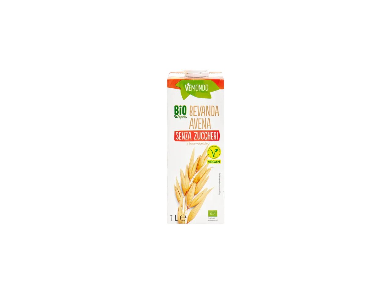 Bevanda Bio all'avena senza zuccheri