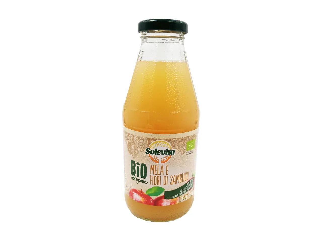 Bevanda biologica alla mela e fiori di sambuco