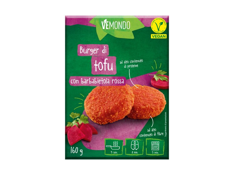 Burger di tofu con barbabietola rossa