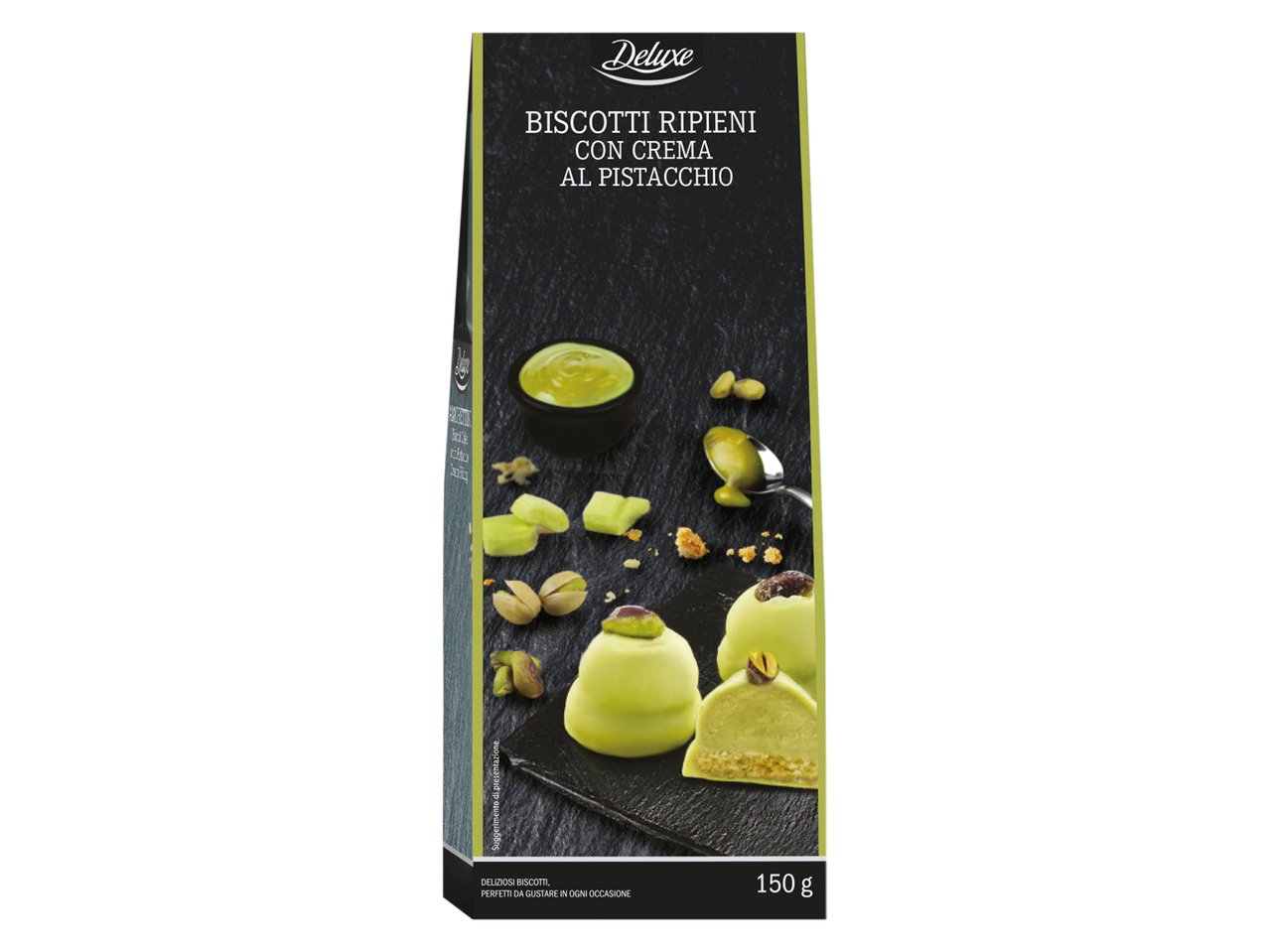 Biscotti ripieni con crema al pistacchio