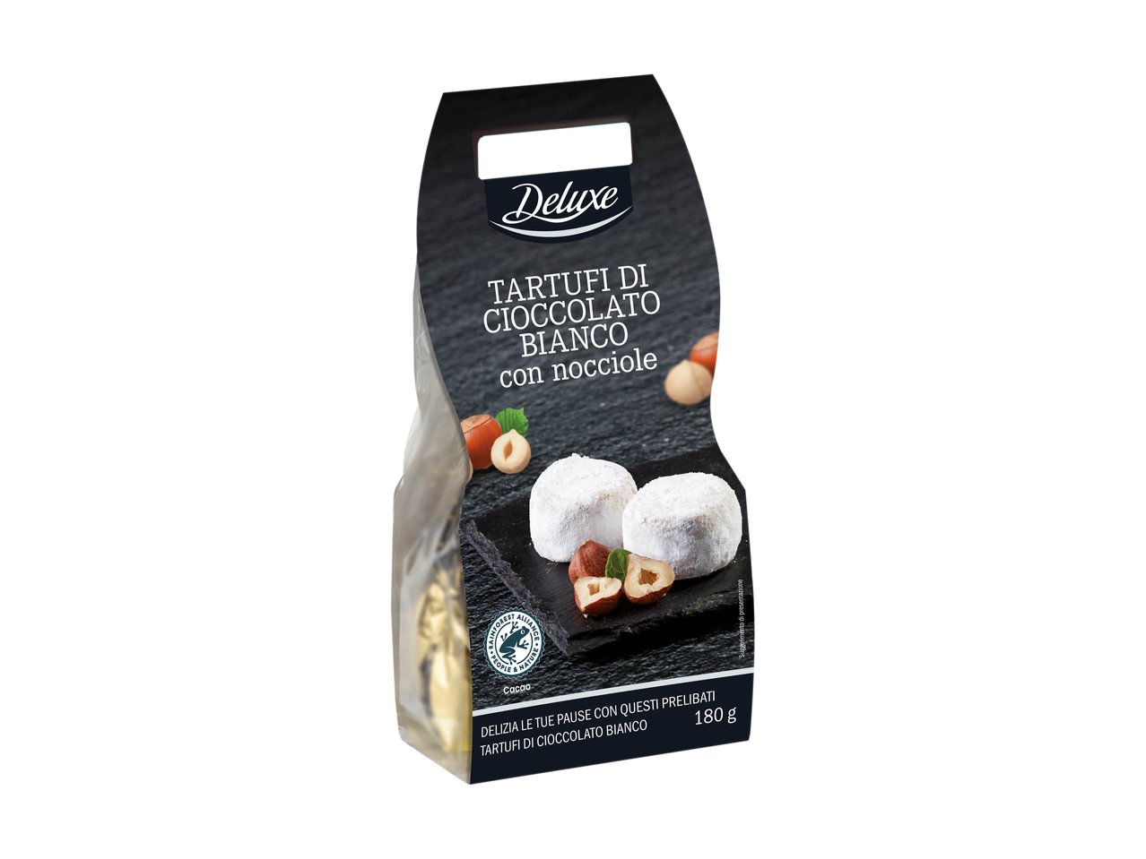 Tartufi di cioccolato bianco con nocciole