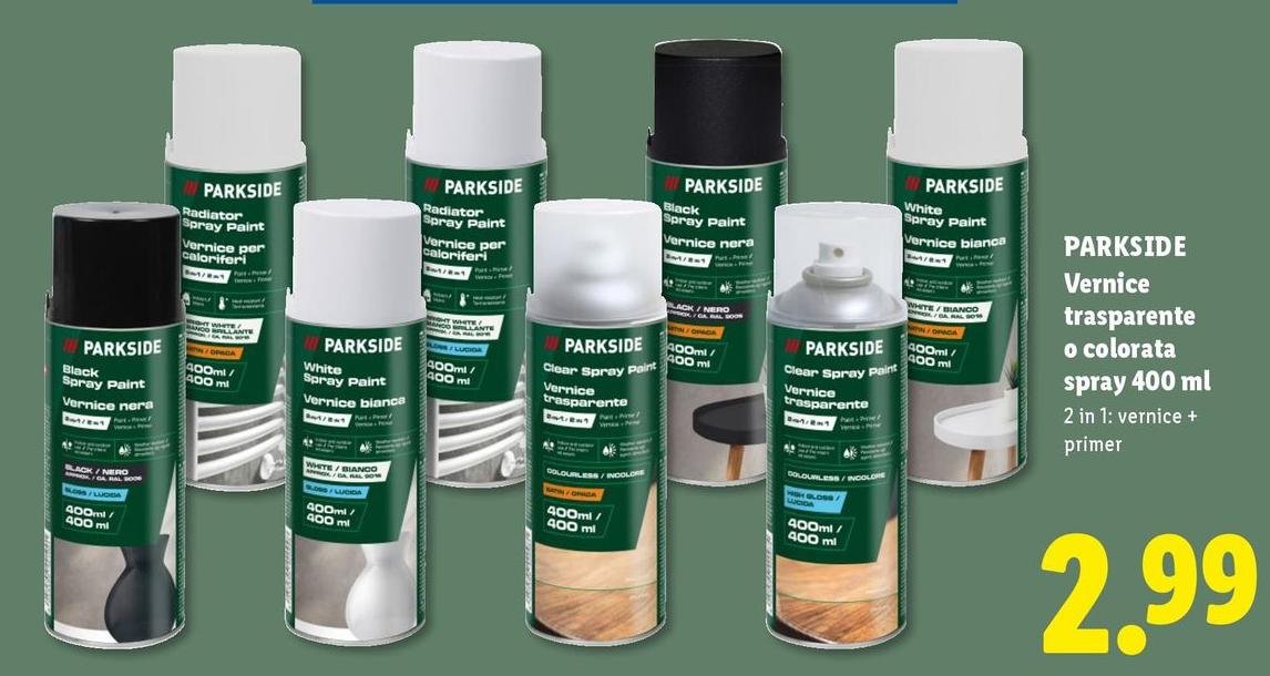 Parkside - Vernice Trasparente O Colorata Spray 400 Ml