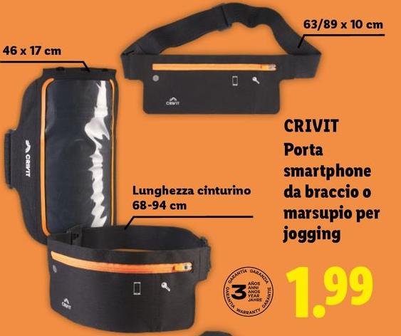 Crivit - Porta Smartphone Da Braccio O Marsupio Per Jogging