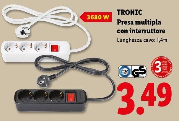 Tronic - Presa Multipla Con Interruttore