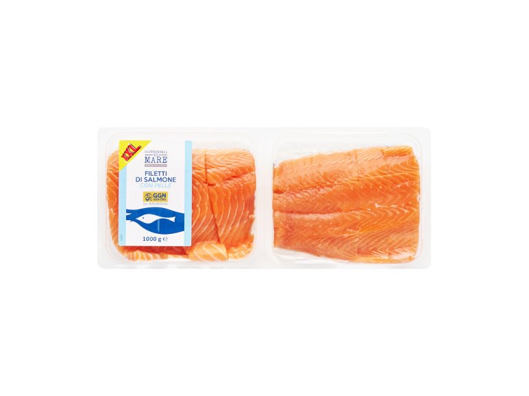Filetti di salmone con pelle XXL