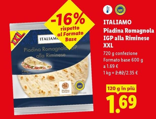 Italiamo - Piadina Romagnola IGP Alla Riminese Xxl