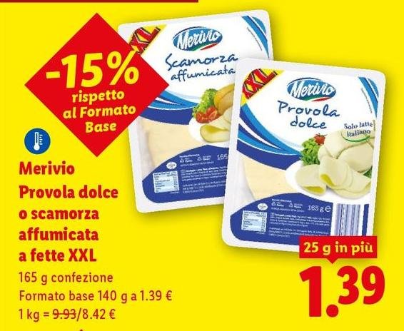 Merivio - Provola Dolce O Scamorza Affumicata A Fette Xxl