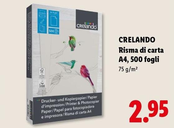 Crelando - Risma Di Carta A4, 500 Fogli