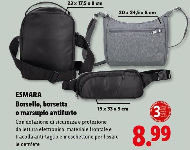 Esmara - Borsello, Borsetta O Marsupio Antifurto