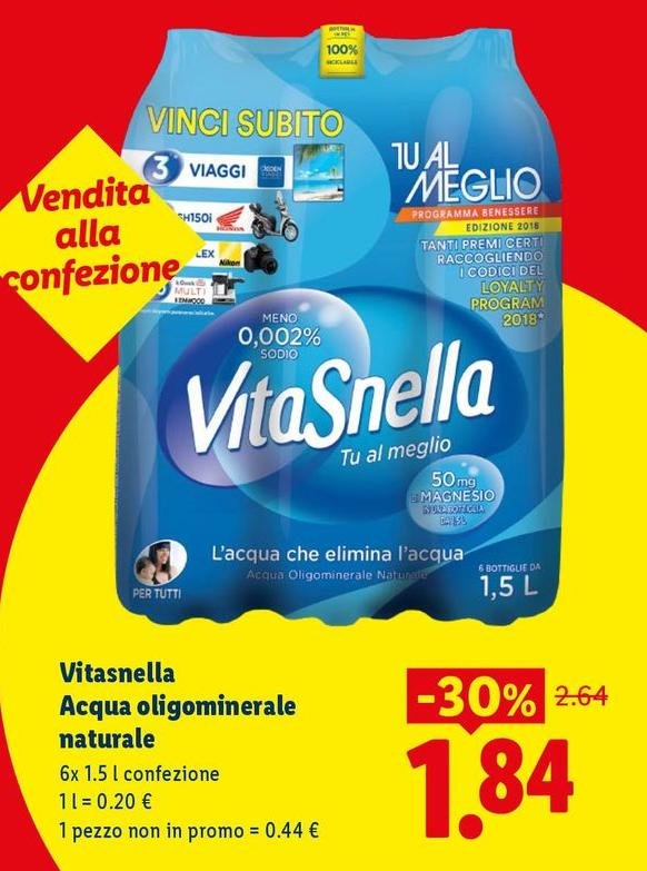 Vitasnella - Acqua Oligominerale Naturale
