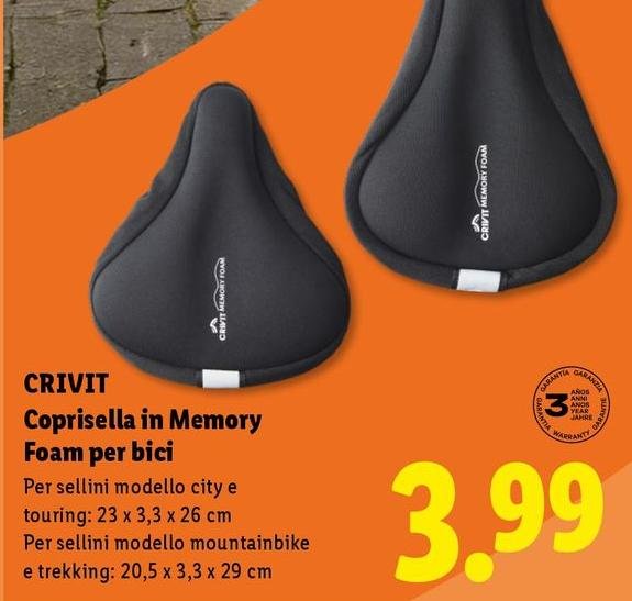 Crivit - Coprisella In Memory Foam Per Bici