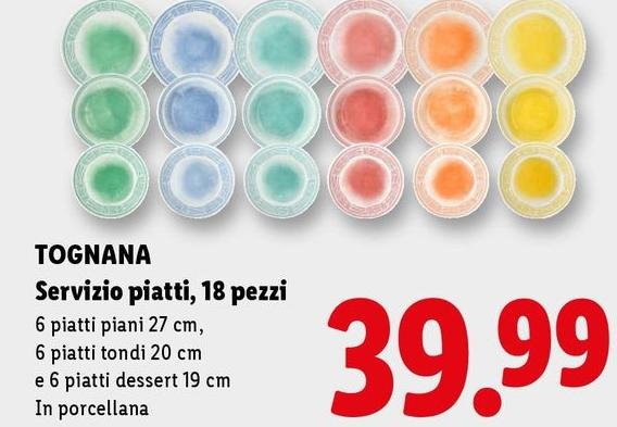 Tognana - Servizio Piatti, 18 Pezzi