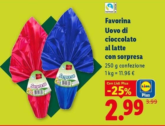 Favorina - Uovo Di Cioccolato Al Latte Con Sorpresa