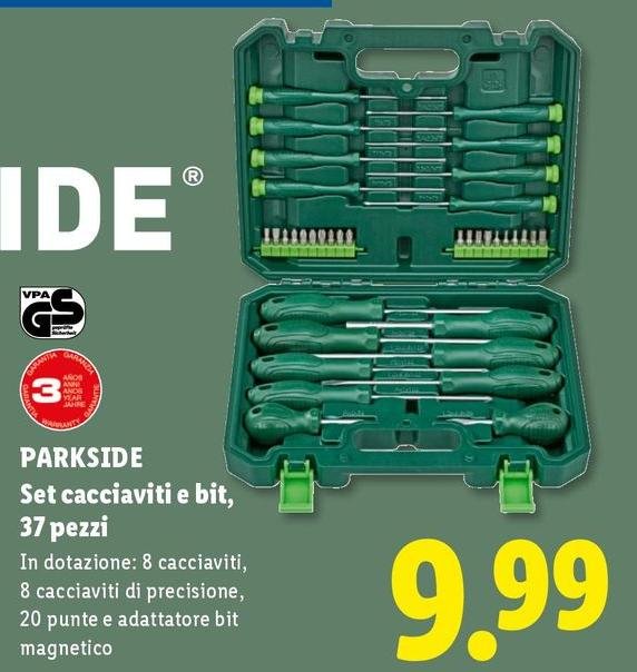 Parkside - Set Cacciaviti E Bit, 37 Pezzi