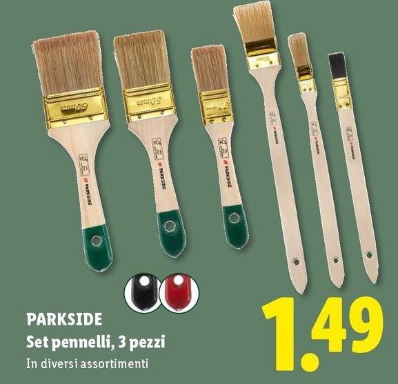 Parkside - Set Pennelli, 3 Pezzi