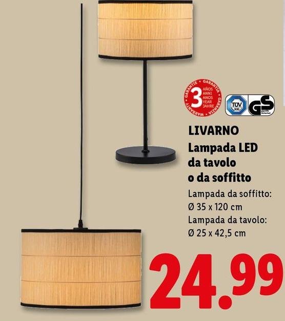 Livarno - Lampada Led Da Tavolo O Da Soffitto